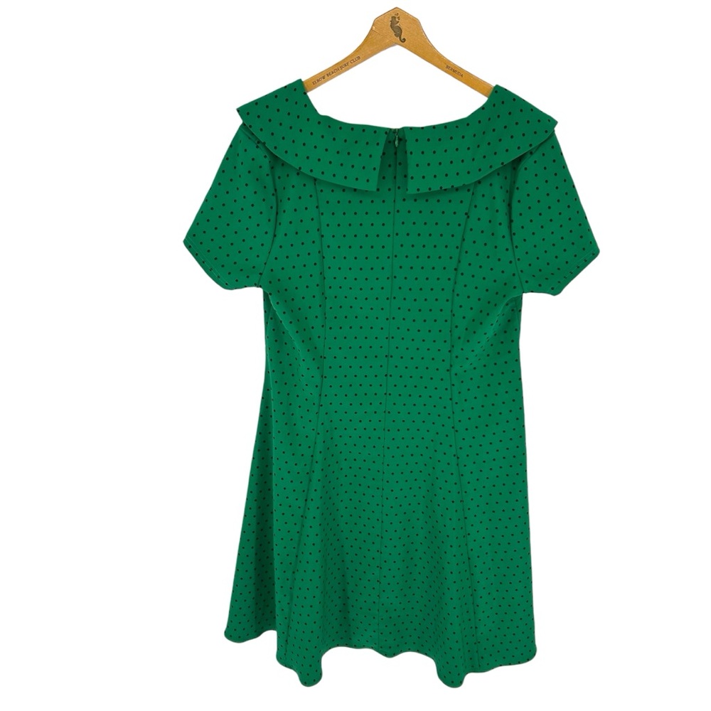 Tatyana Esmeralda Green and Black Polka Dot Swing Pin Up Dress Faux Buttons 4XL - Picture 5 of 9